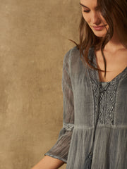 Nile romantic layered ruffle dress