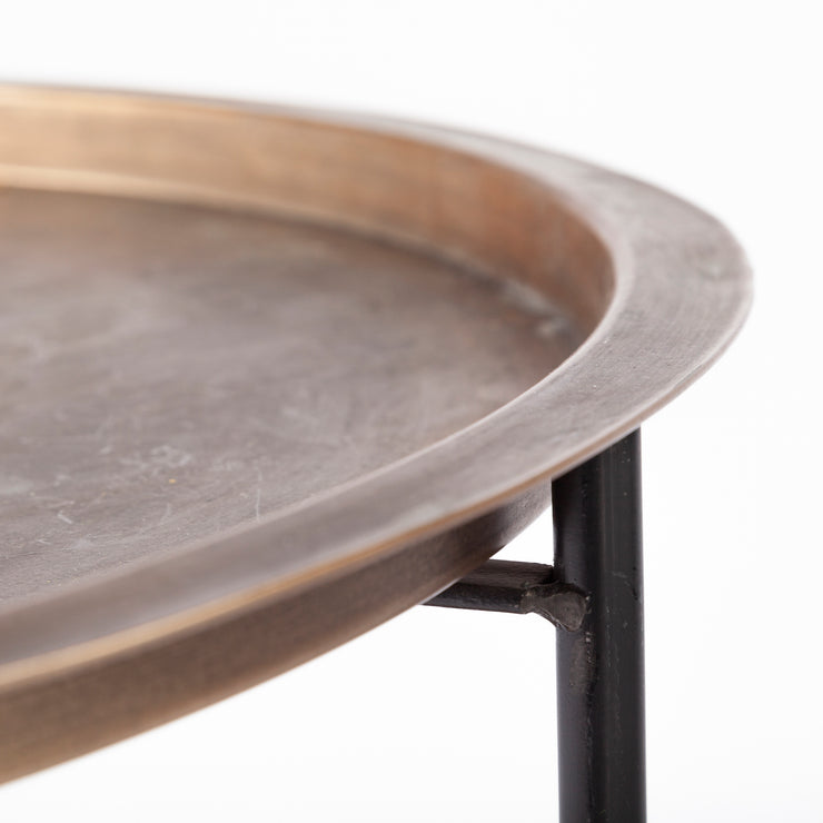 Round All Metal Side Table