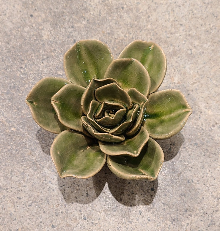 Ceramic Flower - Green Med