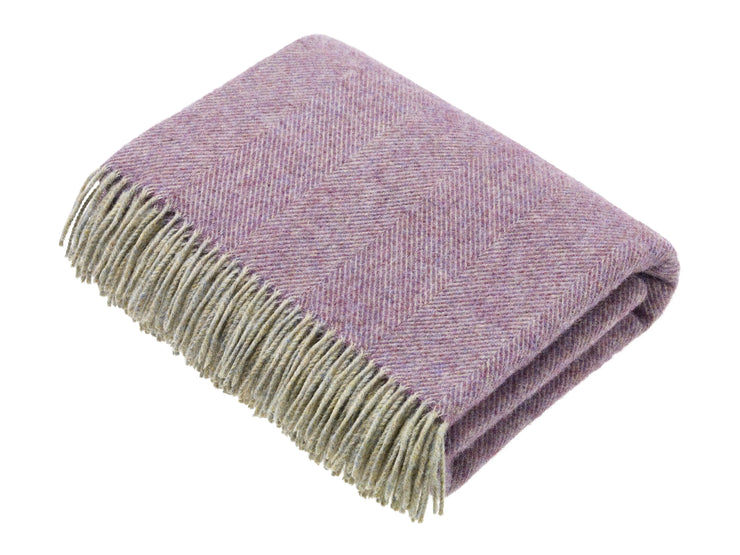 Herringbone Shetland Pure Wool Blanket Heather Mix