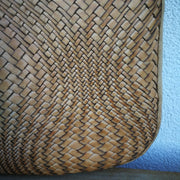 Leather Weave Saddle Shoulder Bag