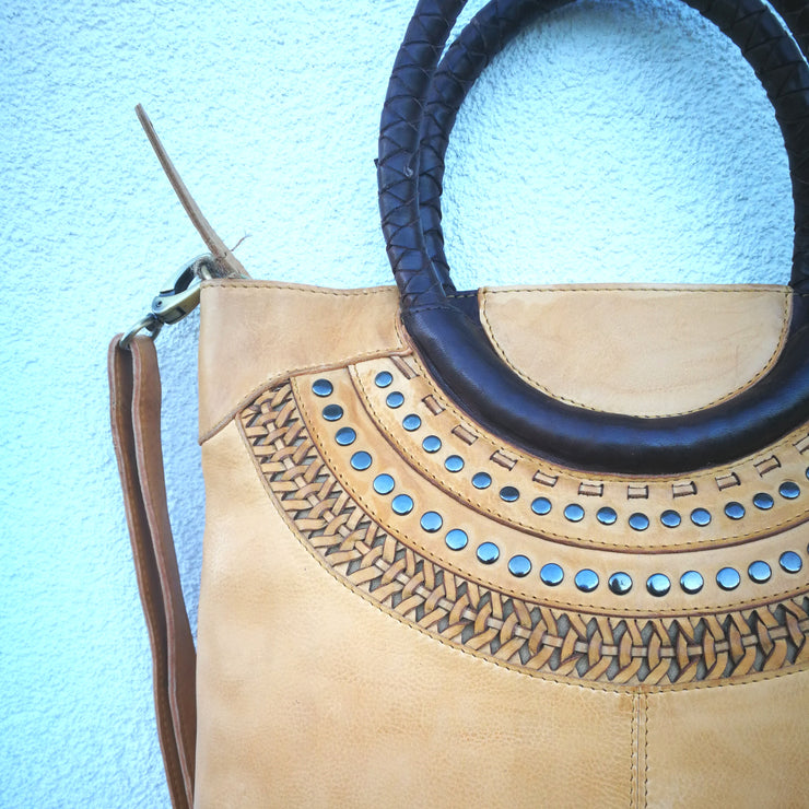 Leather  Loop Handle Bag