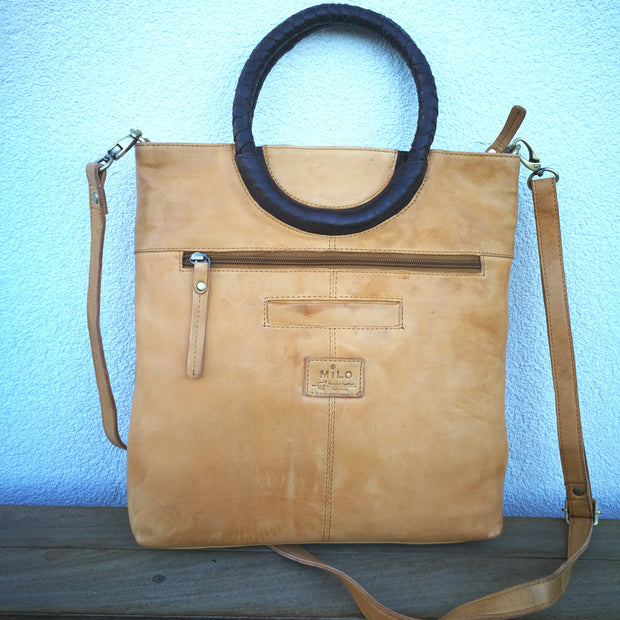 Leather  Loop Handle Bag