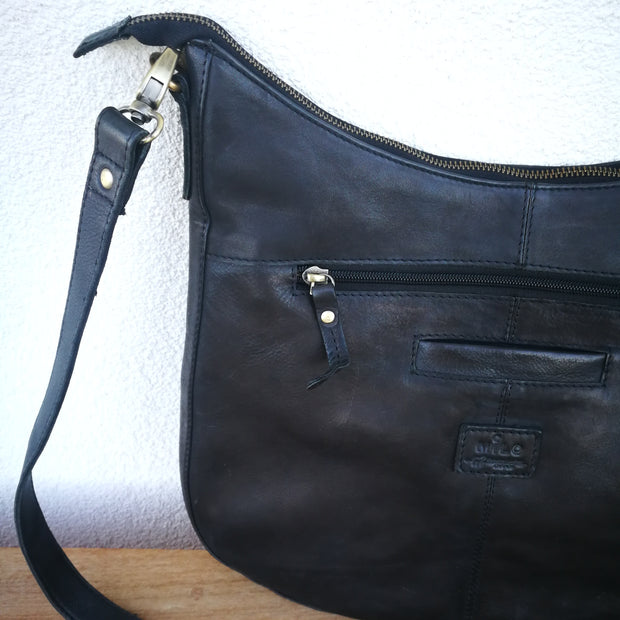 Leather Weave Saddle Shoulder Bag